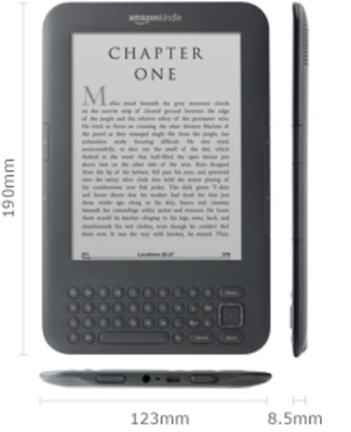 **3G Wireless Reading Device Kindle 3G+WIFI Works Globally 6" Display**