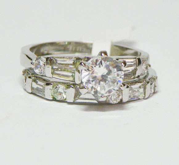 0.95ct Costume Wedding Set- Size 10