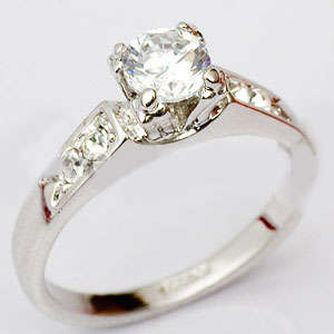 CZ Costume Dress Ring Size P / R