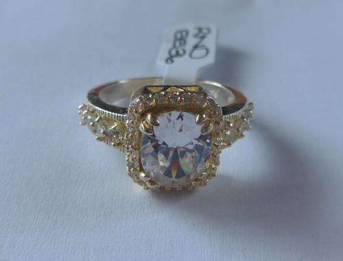 3.41ctw CZ Halo Dress Ring- Size 8