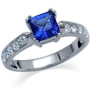 1.25ct Princess Cut CZ in Sterling Silver Ring- Size 7