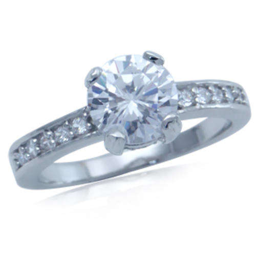 2ct White CZ 925 Sterling Silver Ring- Size 7