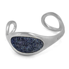 Stainless Steel Bangle with DENIM