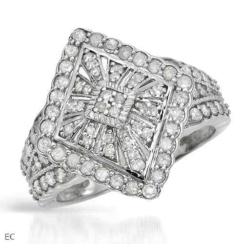 0.55ctw Diamond Cluster Ring in 10K White Gold