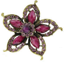 Adjustable Flower Crystal Dress Ring Size 7.5