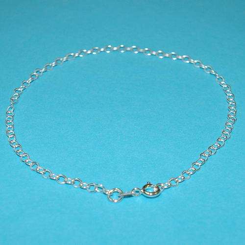 **925 Sterling Silver** Oval Cable anklet**23cm**