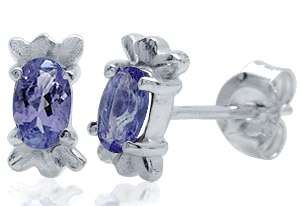 0.40ctw Natural Iolite Stud Earrings in Silver