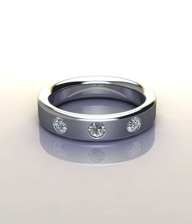 *CD DESIGNER JEWELRY* 0.30ctw Wedding Band in 925 Sterling Silver- Size R