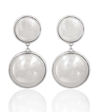 Urban Glam Silver Dome Shaped Earrings
