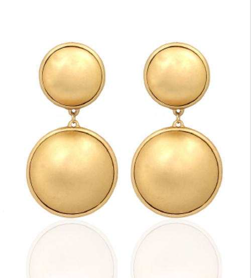 Matte Gold Dome Shaped Earrings