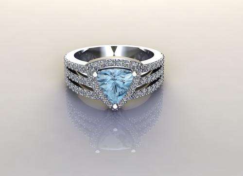 *CD DESIGNER JEWELRY*  Natural Topaz and CZ Ring in Silver- Size R