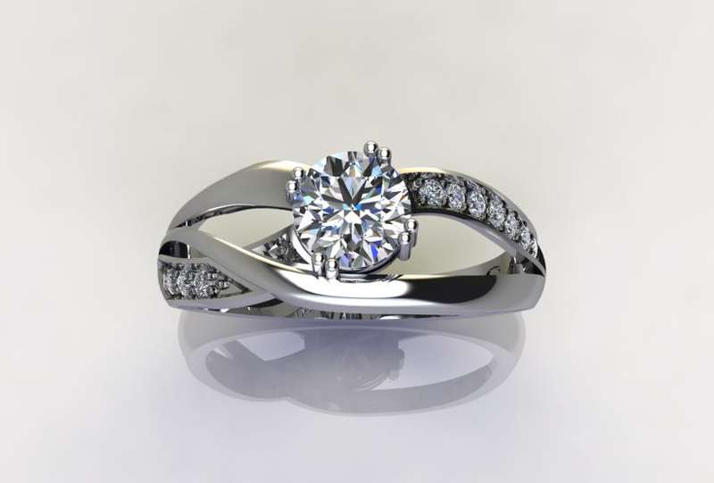 *CD DESIGNER JEWELRY* 1.11ctw CZ Twist Ring in Silver