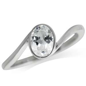 0.75ct Natural Topaz Promise Ring in 925 Sterling Silver*Size 8/10*
