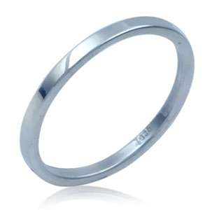 2mm 925 Sterling Silver Flat Wedding Band*Size 8.5*