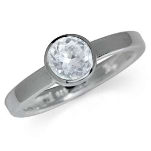 0.84ct Topaz Solitaire Ring in 925 Sterling Silver- Size 9/ 10