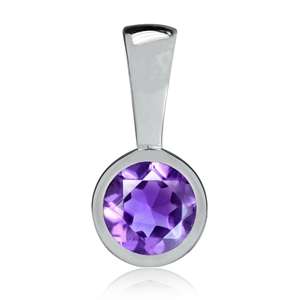 0.46ctw Natural Amethyst Pendant in Silver