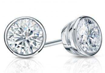 10K White Gold CZ Earrings 0.88ctw