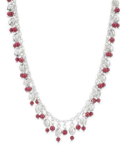 Faux Pearl Beaded Dress Up Necklace in Base Metal