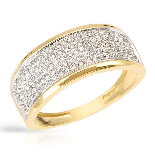 0.23ctw Natural Diamond Wedding Band in 10K Yellow Gold- Size 7