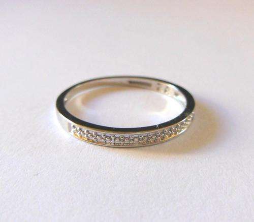 925 Sterling Silver Pave Wedding Band- Size 7.25