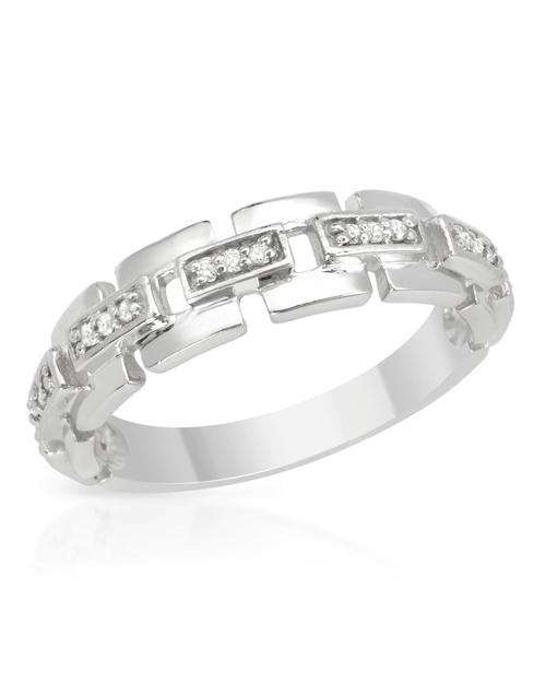 Clear Cubic Zirconia Wedding Band in 925 Sterling Silver- Size 10