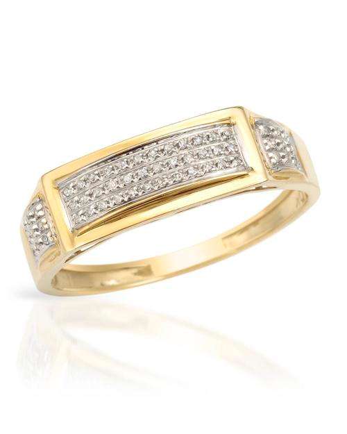 0.109ctw Natural Diamond Band in 10K Yellow Gold
