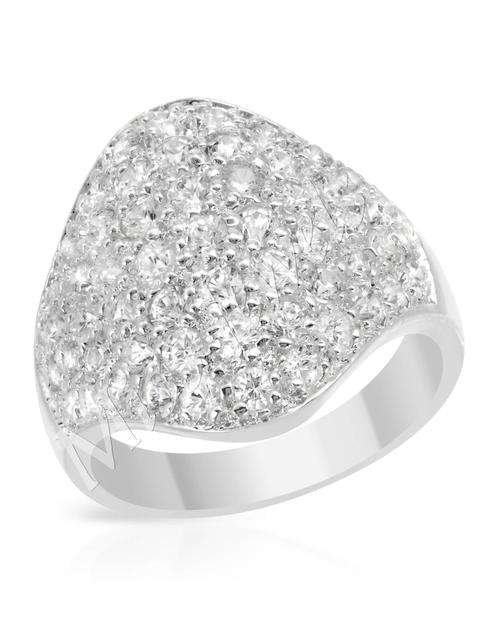 CZ ClusterRing in Silver- Size 6