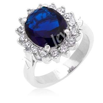 5.48ct Simulated Sapphire and Diamond Royal Engagement Ring**Size 5-10**