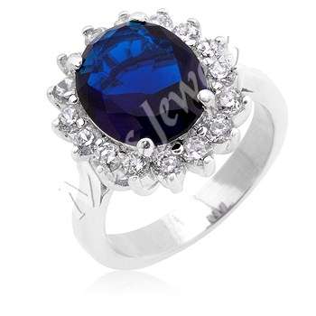 5.48ct Simulated Sapphire and Diamond Royal Engagement Ring- Size 5-10
