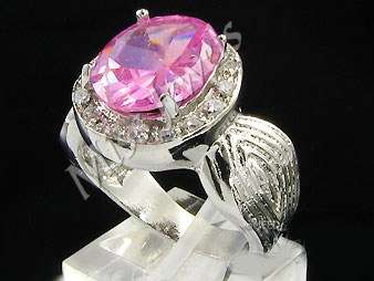 Broad Band Simulated Pink Sapphire Dress Ring**Size 10/11