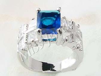 Simulated Royal Blue Sapphire & White Fine Topaz**Size 8**