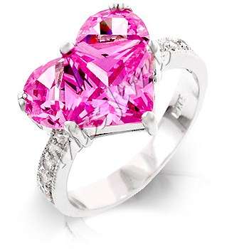 4.00ctw**pink ice Heart shaped dress ring**Size 6/8/9/10