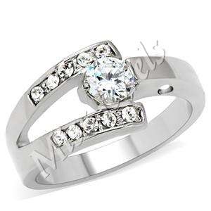 0.65ctw CubicZirconia Stainless Steel Engagement Ring- Size 5/6