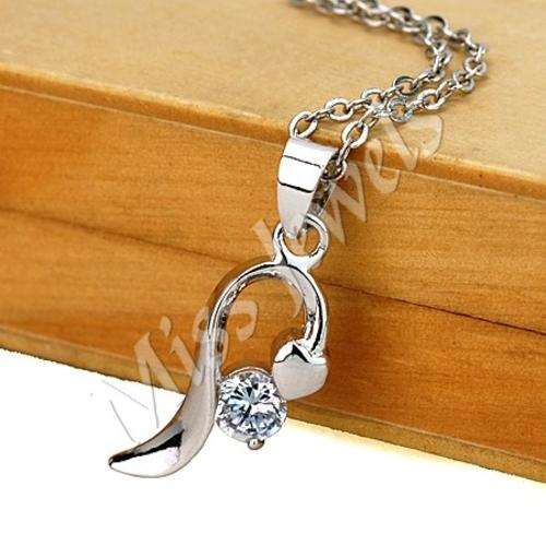 Round Cut CubicZirconia Pendant- With Free Chain