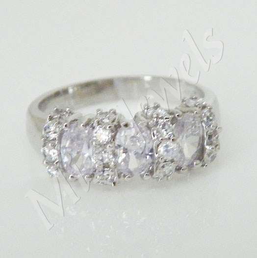 Dress Ring With CZs- Size 8/9