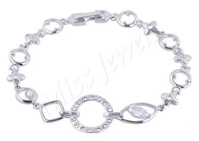Cross and odds CZ Bracelet- 18cm*
