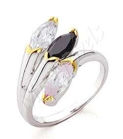 Marquise Cut CZ Cross Over Dress Ring***Size 6.5