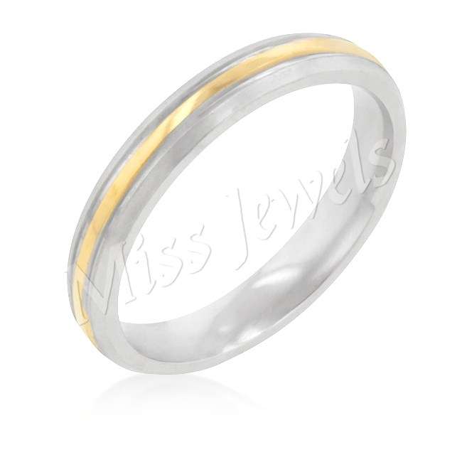 Two-Tone Stainless Steel Wedding Band- Size 8