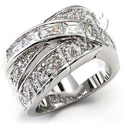 Cross-Over Design Cr Diamond Wedding Band Sizes 8/10