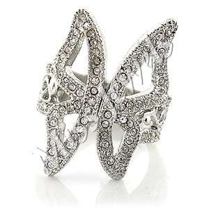 Butterfly Shaped Swarovski crystal dress ring**Size 7/8/10**
