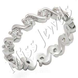 0.52ctw Cubic Zirconia Eternity band- Size 7-10