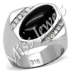Semi-Precious Stainless Steel Men's Ring Size 9/10