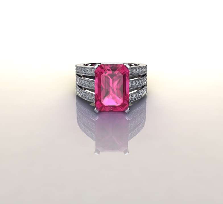*CD DESIGNER JEWELRY*15.52ctw Cubic Zirconia Ring in 925 Sterling Silver*Size R*
