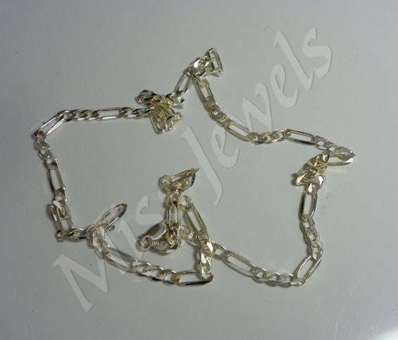 925 Sterling Silver FIGARO 55cm Chain