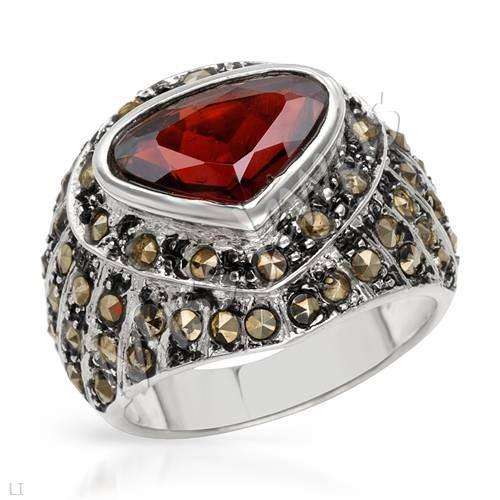 2.30ctw Natural Garnet Vintage Ring in Sterling Silver- Size 8