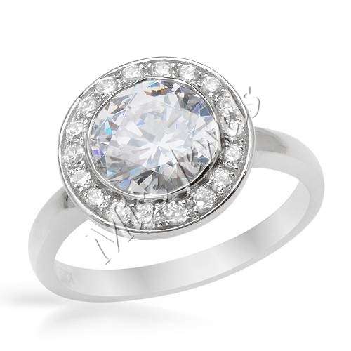 4.60ctw CubicZirconia Engagement in 925 Sterling Silver- Size 6