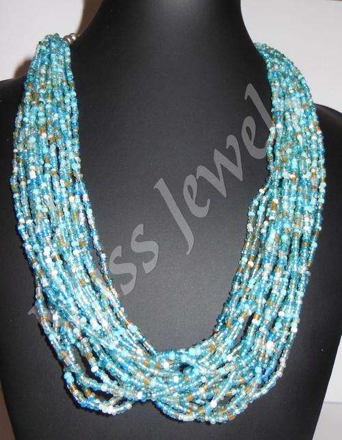 Multi string beaded necklace