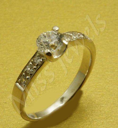 925 Sterling Silver Simulated Diamond Engagement Ring***Size 8***