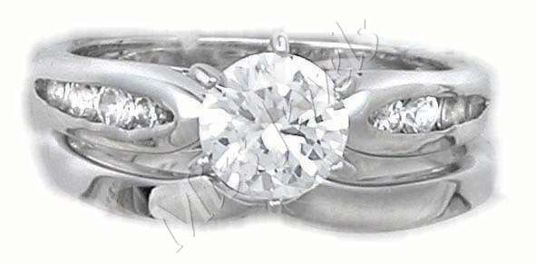 0.79ctw CZ Wedding Set in 925 Sterling Silver Size 8-10