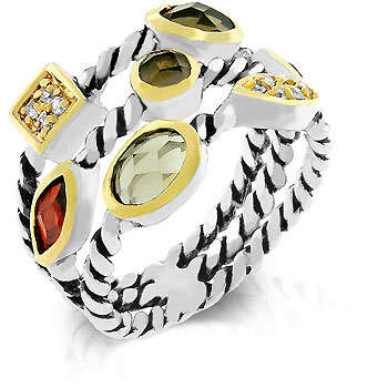 Multi Cubic Zirconia costume cable style Ring Size 7